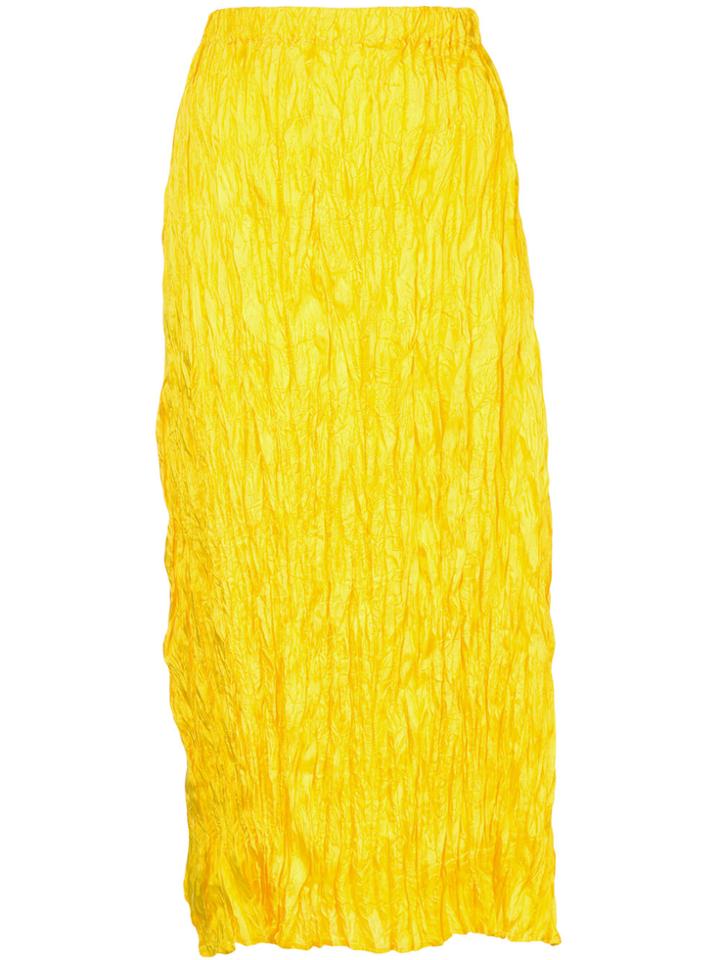 Issey Miyake Vintage Crease Pleated Skirt - Yellow & Orange