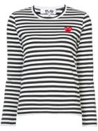 Comme Des Garçons Play Striped Long Sleeved T-shirt - Black