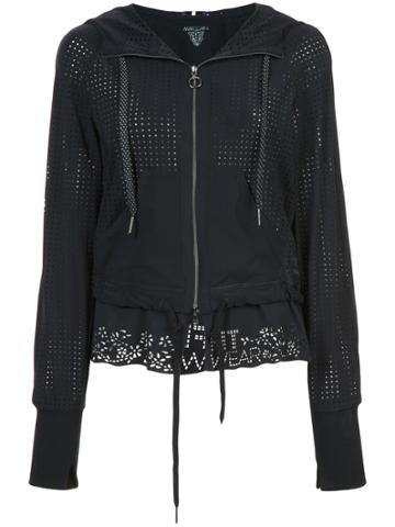 Marc Cain Perforated Hooded Jacket - Black