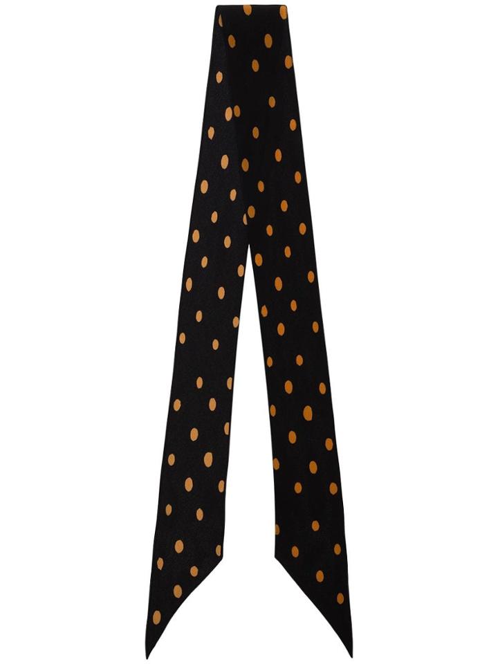 Rockins Polka-dot Skinny Scarf - Black
