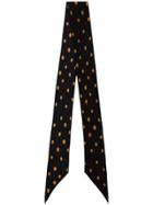 Rockins Polka-dot Skinny Scarf - Black