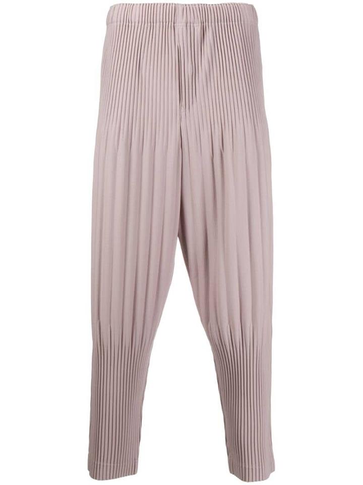 Homme Plissé Issey Miyake Pleated Dropped Crotch Trousers - Pink