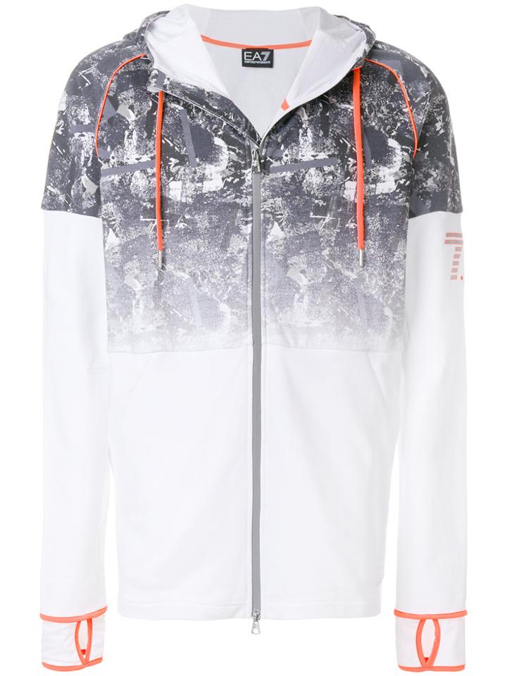 Ea7 Emporio Armani Gradient Print Hoodie - White