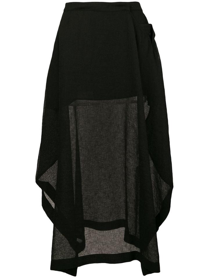 Jil Sander Long Panelled Skirt - Black