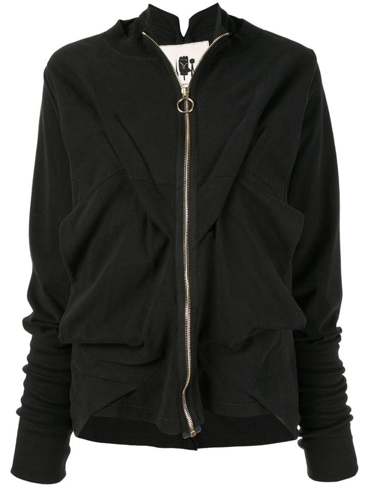Aganovich Gathered Long Sleeve Jacket - Black