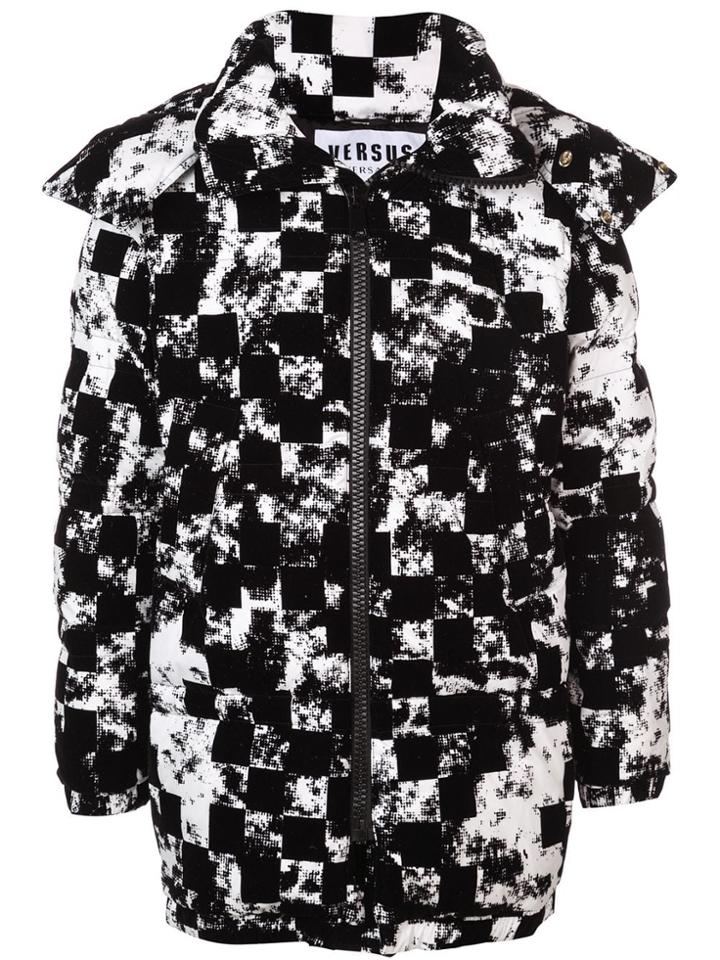 Versus Printed Hooded Jacket - Black