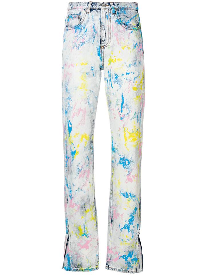 Msgm Paint Splattered Denim Jeans - Multicolour