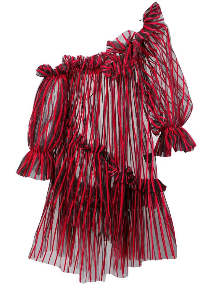 Isa Arfen Asymmettric Ruffle Blouse - Red