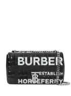 Burberry Small Horseferry Print Quilted Check Lola Bag - Black