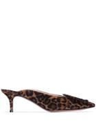 Gianvito Rossi Ruby Leopard Print 55mm Mules - Brown