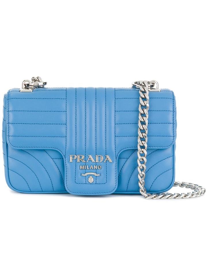 Prada Diagramme Shoulder Bag - Blue