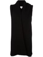 Armani Collezioni Long Sleeveless Cardigan, Women's, Size: 40, Black, Cashmere/wool