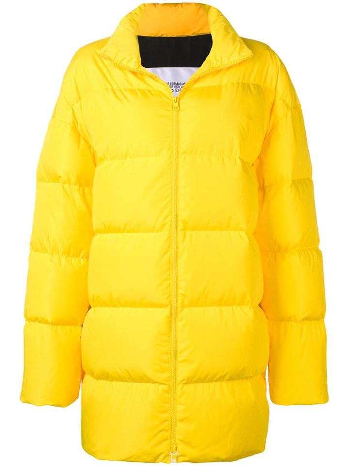 Calvin Klein Jeans Est. 1978 Logo Print Puffer Coat - Yellow
