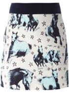 Fausto Puglisi Horse Print Mini Skirt