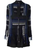 Sacai Woven Patch Tunic, Women's, Size: 2, Blue, Cotton/acrylic/polyester/cotton