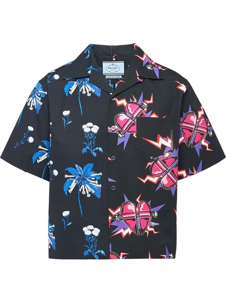 Prada Double Match Poplin Shirt - Black