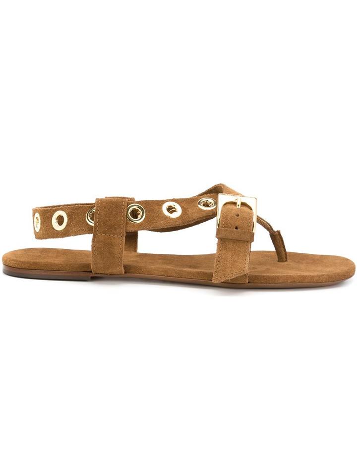 L Autre Chose Eyelet Detail Thong Sandals, Women's, Size: 36, Brown, Suede