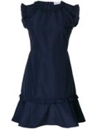 Red Valentino Taffeta Frill Detail Dress - Blue
