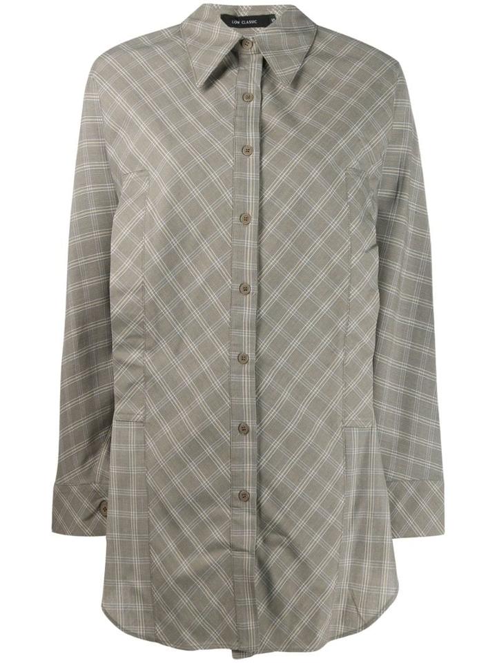 Low Classic Long Checked Shirt - Green