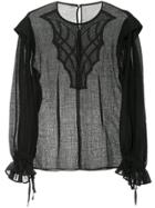 Muller Of Yoshiokubo Zaja Embroidered Flared Blouse - Black