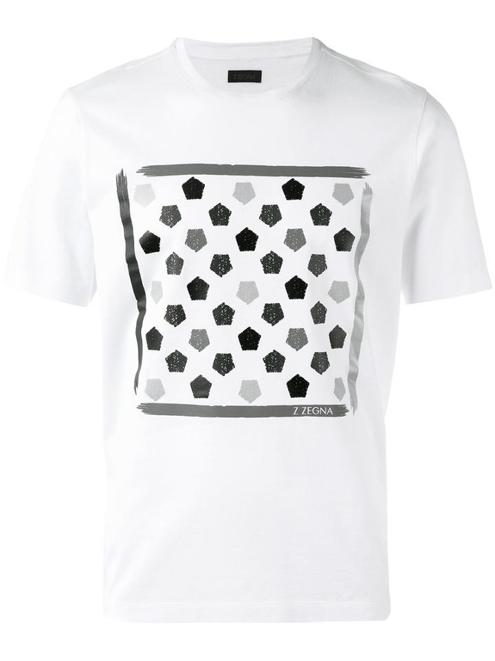 Z Zegna Printed T-shirt, Men's, Size: Xl, White, Cotton