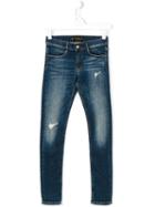 Finger In The Nose Stonewashed Jeans, Girl's, Size: 16 Yrs, Blue