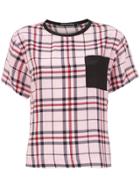 Reinaldo Lourenço Check Silk T-shirt - Pink & Purple