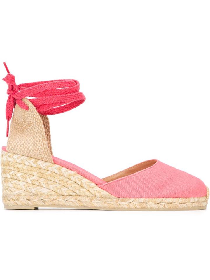 Castañer Carina Wedge Espadrilles, Women's, Size: 39, Pink/purple, Leather/canvas/rubber