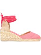 Castañer Carina Wedge Espadrilles, Women's, Size: 39, Pink/purple, Leather/canvas/rubber
