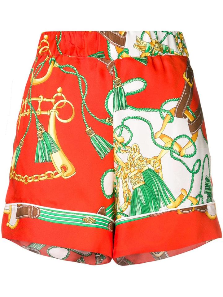 P.a.r.o.s.h. Tassel Print Shorts - Orange