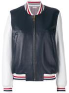 Thom Browne - Anchor Varsity Jacket - Women - Cotton/deer Skin/cupro - 40, Blue, Cotton/deer Skin/cupro