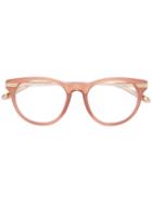 Linda Farrow Round Frame Glasses, Nude/neutrals, Acetate/metal
