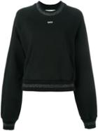 Off-white Logo Print Sweatshirt, Women's, Size: Small, Black, Cotton