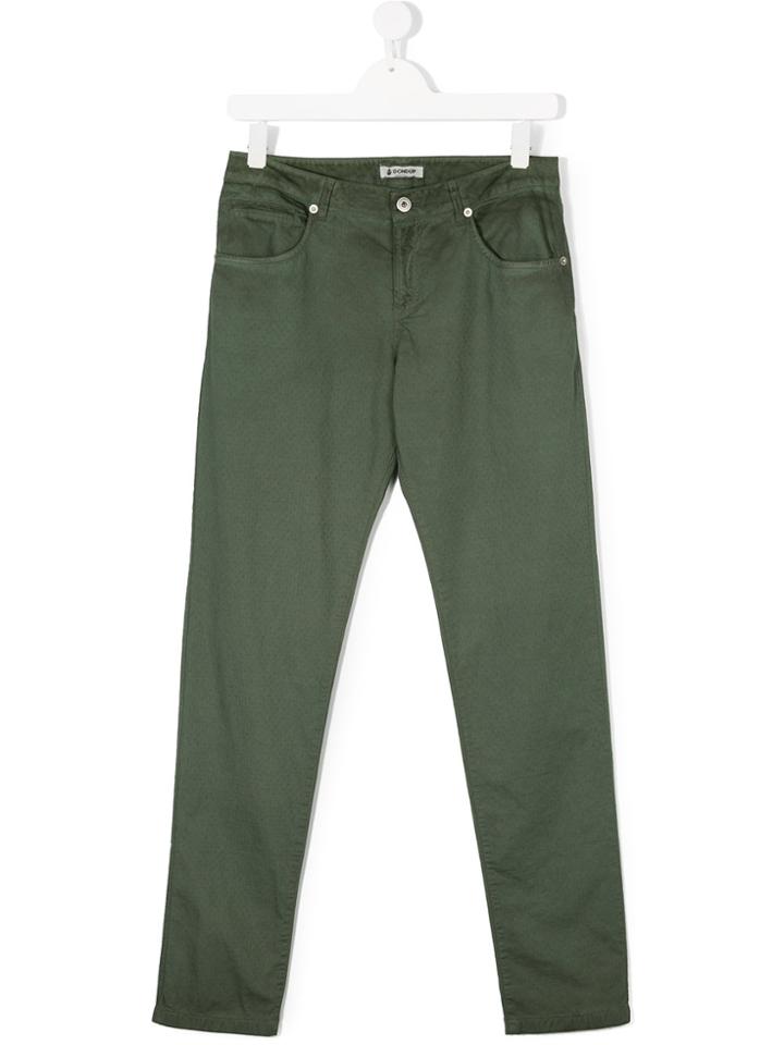 Dondup Kids Teen Faded Slim-fit Trousers - Green