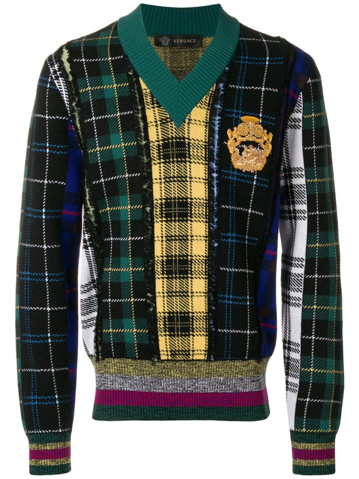 Versace Tartan Jumper - Black