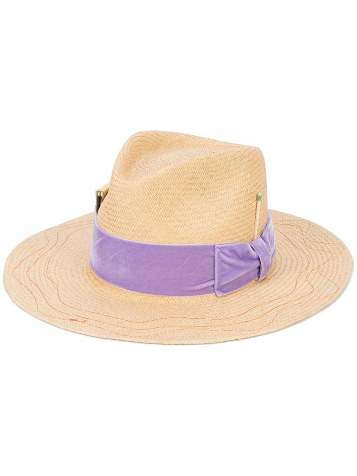 Nick Fouquet Bow Strap Sunhat - Brown
