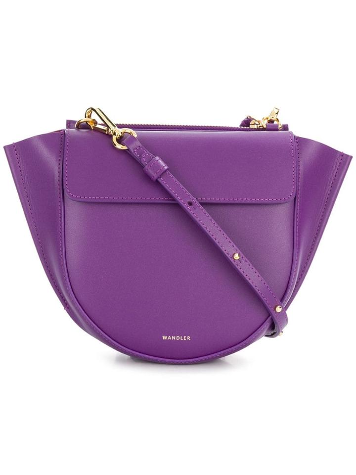 Wandler Half Moon Foldover Flap Satchel - Purple