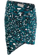 Alexandre Vauthier Leopard Print Mini Skirt - Blue