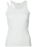 Helmut Lang - Cut-out Vest - Women - Polyester/viscose - Xs, White, Polyester/viscose