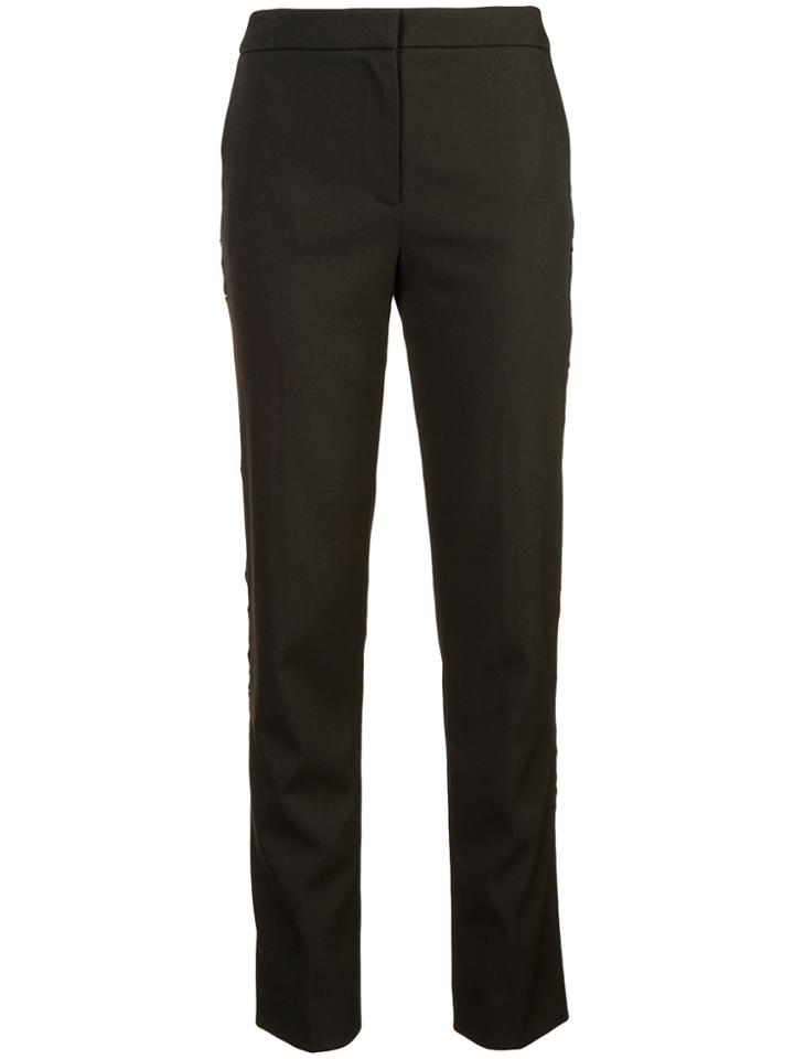 Oscar De La Renta Sequin-embellished Skinny Trousers - Black