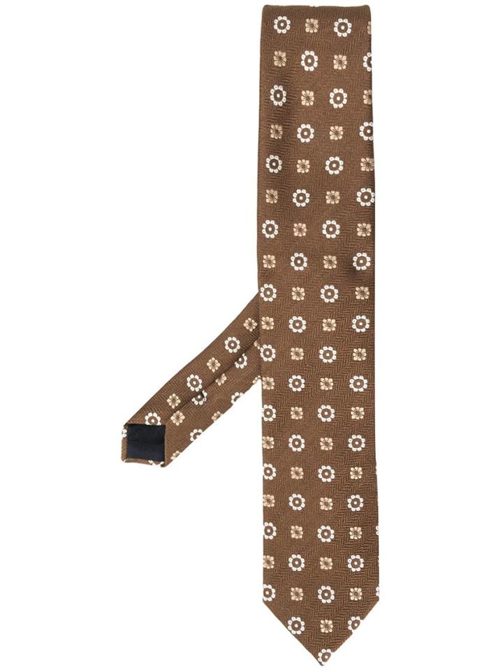Lardini Geometric Print Tie - Brown