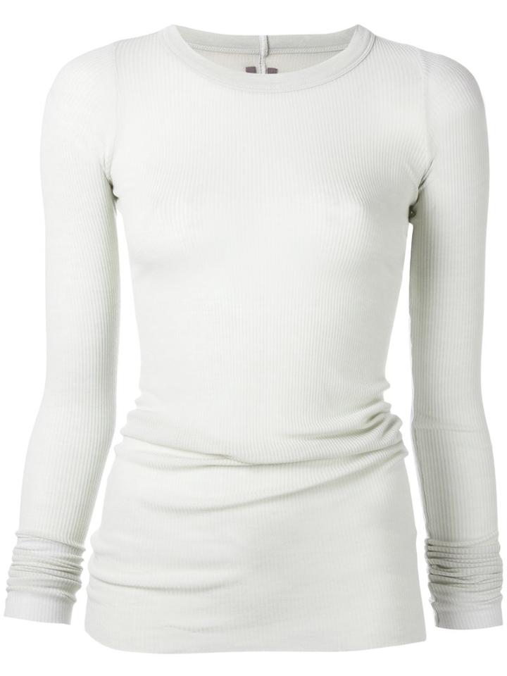 Rick Owens Ribbed T-shirt, Women's, Size: 44, Nude/neutrals, Silk/viscose