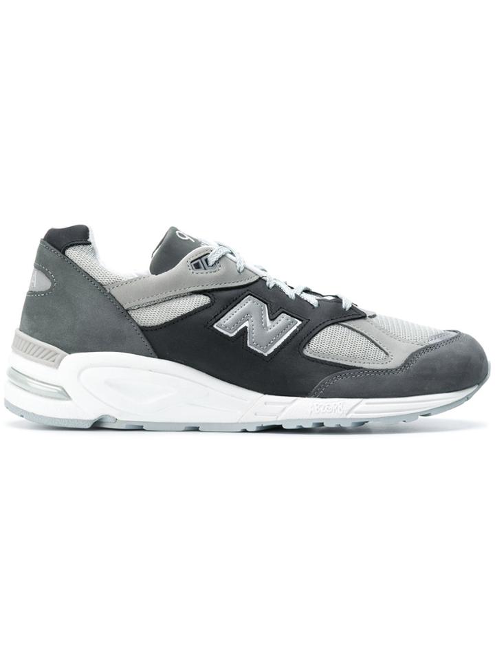 New Balance Paneled Lace-up Sneakers - Grey