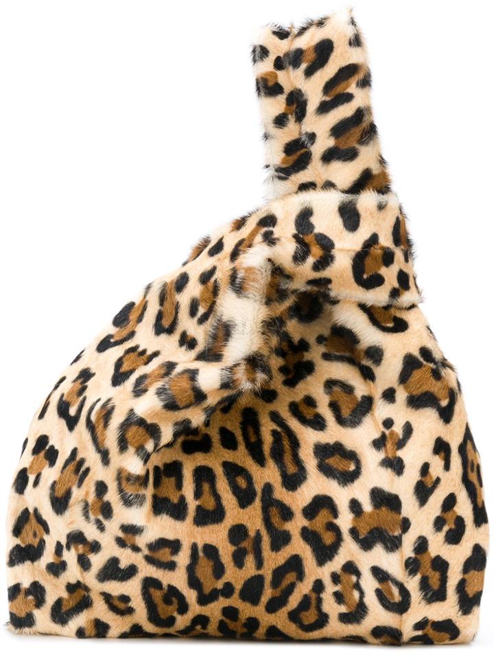 Simonetta Ravizza Leopard Fur Tote Bag - Brown