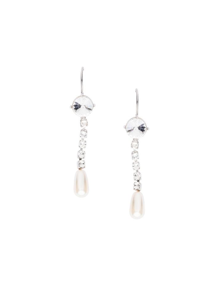 Miu Miu Crystal Drop Hook Earrings - Nude & Neutrals