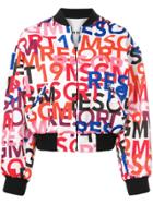 Msgm Logo Bomber Jacket - White