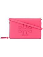Tory Burch - Logo Front Cross Body Bag - Women - Calf Leather - One Size, Women's, Pink/purple, Calf Leather