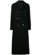 Tagliatore Buttoned Long Coat - Black