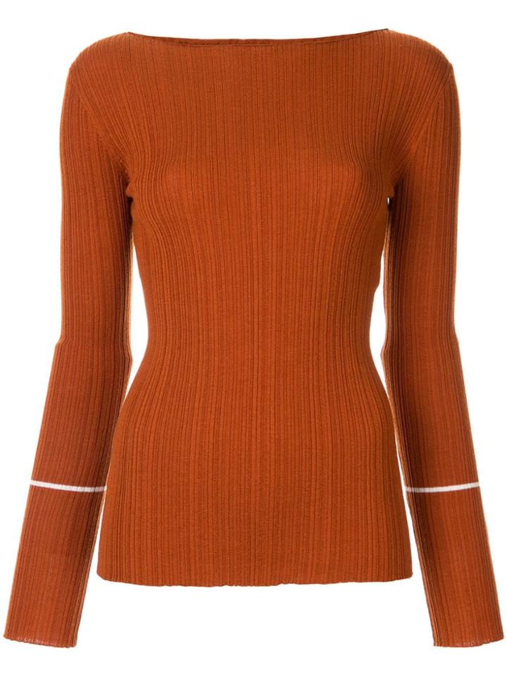 Nina Ricci Ribbed Knit Shirt - Brown