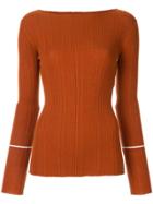 Nina Ricci Ribbed Knit Shirt - Brown